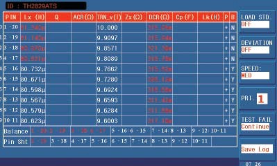同惠TH2829AX变压器综合测试仪,两组主、副参数同时显示